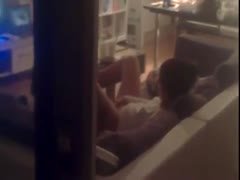 Super hot wife caught on a hidden cam masturbating her pussy on a sofa
